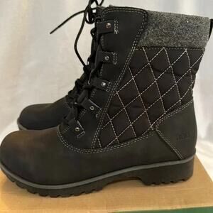 JBU by Jambu Summit Waterproof Boot Shoes Black 8.5 Wide Lace Up Zipper Casual